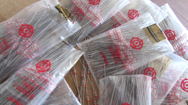 1N60 Genuine Hitachi Japan Germanium Glass Diodes HI-Quality Vintage 6pc NOS USA