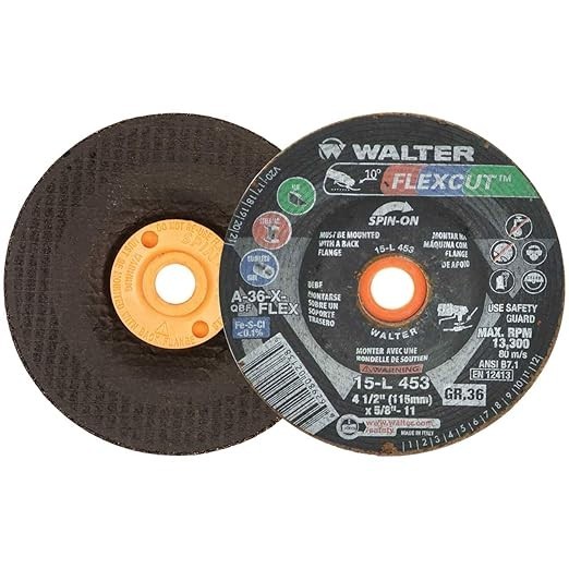 Walter 15-L453 4-1/2×5/8-11 Flexcut Spin-On Grinding Wheels, 25 pack, FREE SHIP
