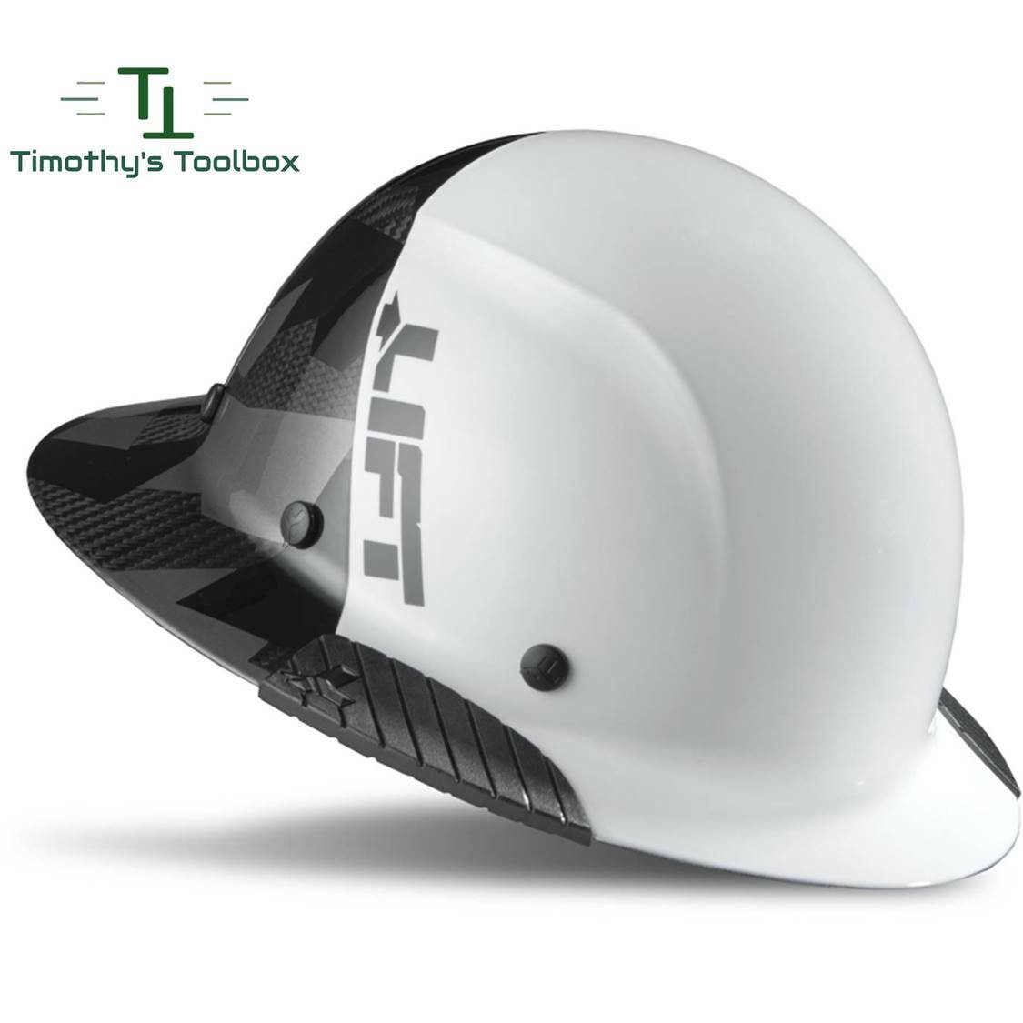 Lift Safety Dax 50/50 Carbon Fiber Full Brim Hard Hat Black Camo/ White- NEW