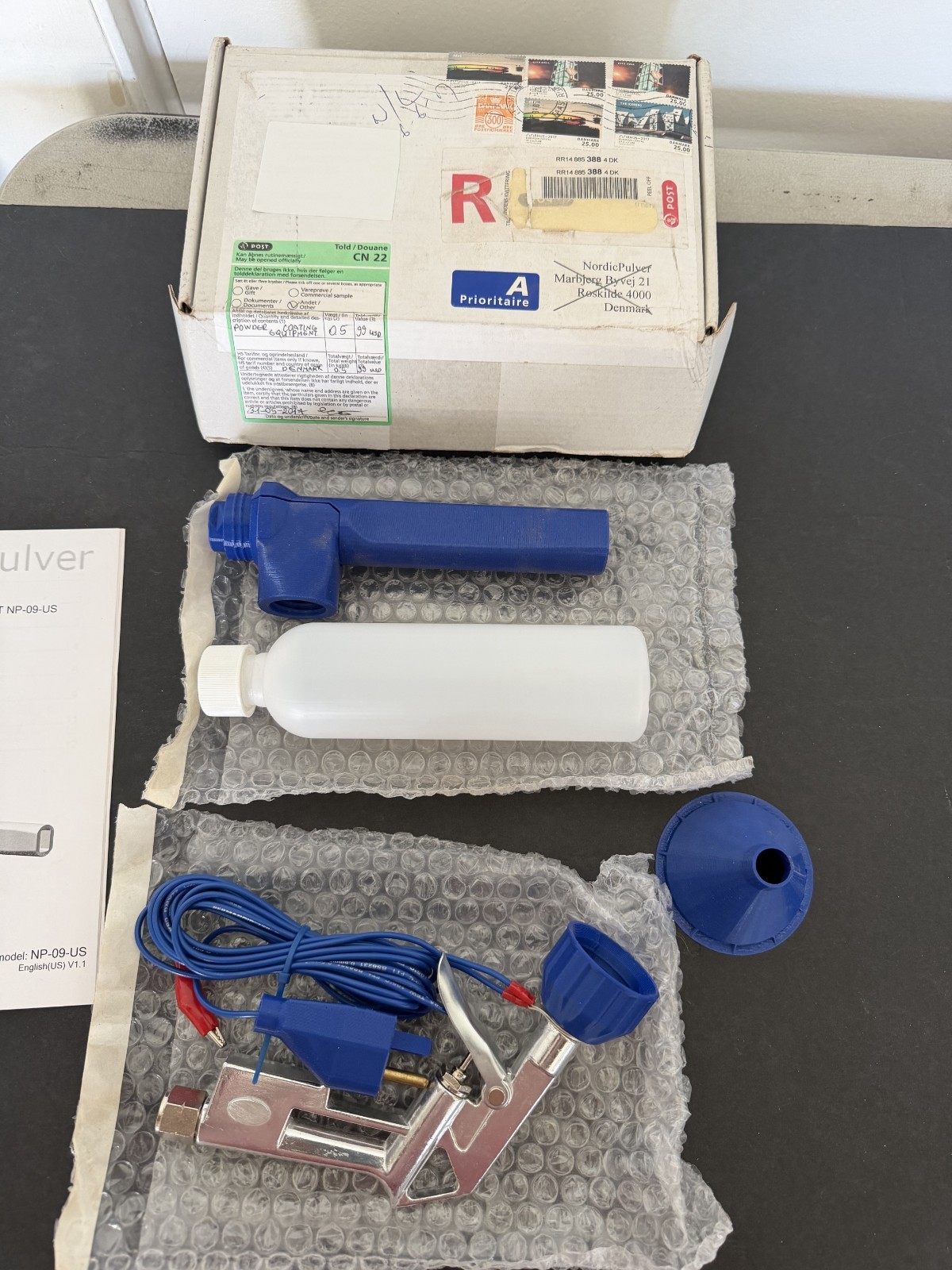 Powder Coating Gun System for hobby user Tribo Powder Coat Spray Gun (open box)