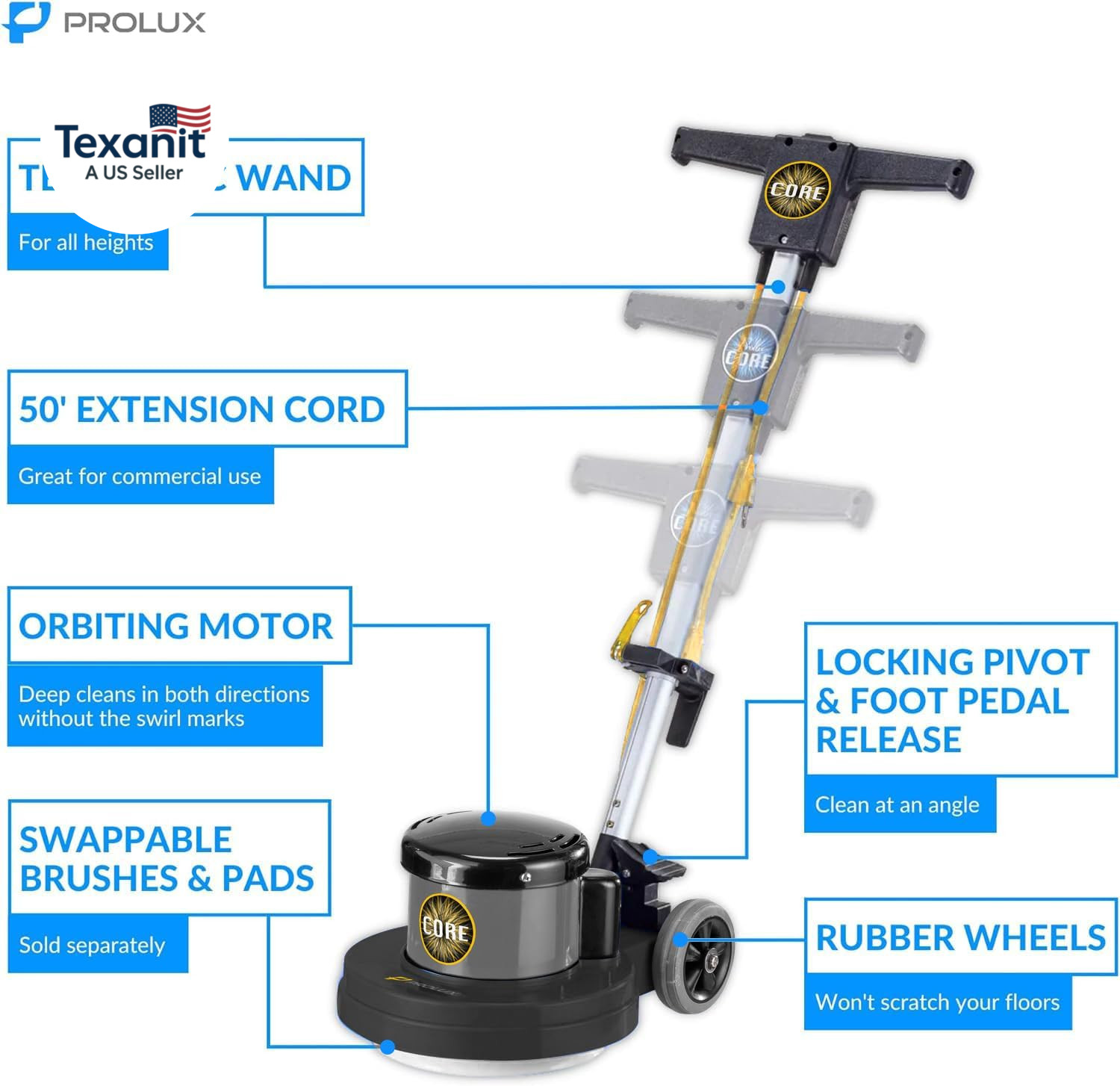 PLC13 13″ Heavy Duty Single Pad Commercial Polisher Floor Buffer Machine Scrubbe