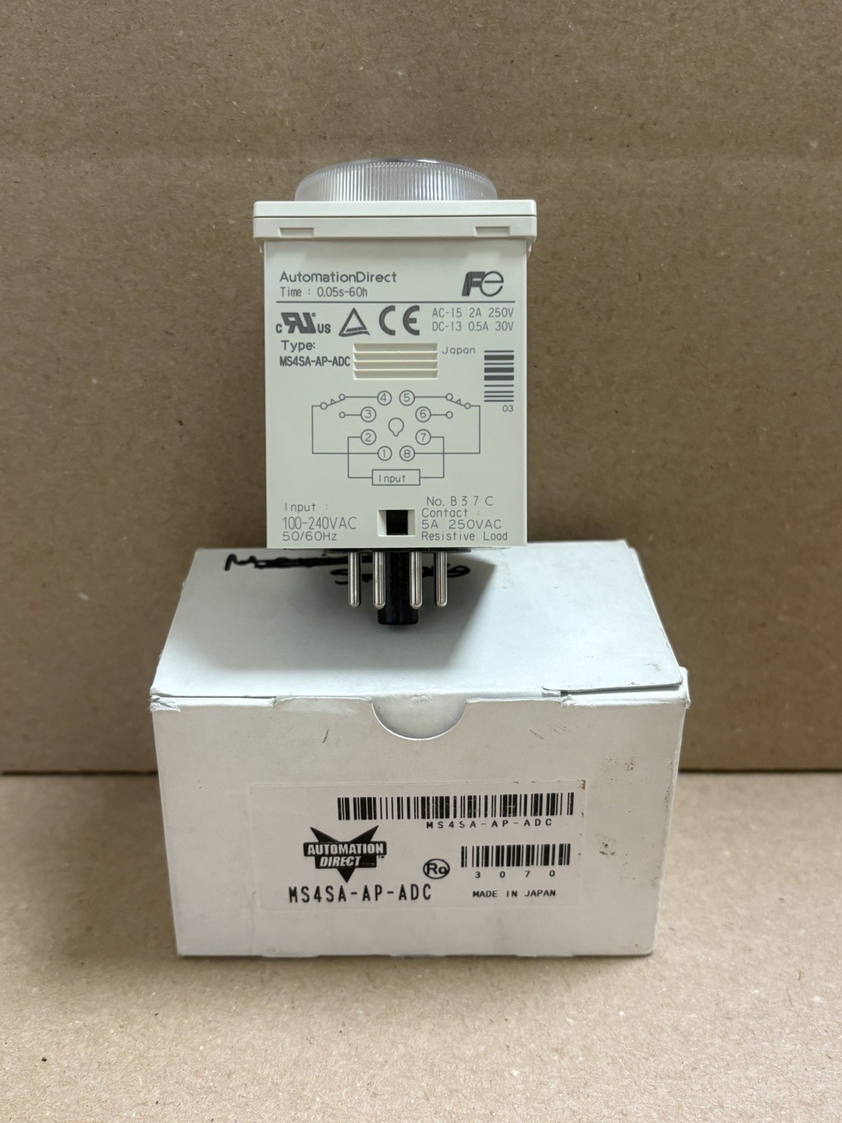 MS4SA-AP-ADC On-delay timer w/ selectable timing range from 0.05sec-60hrs