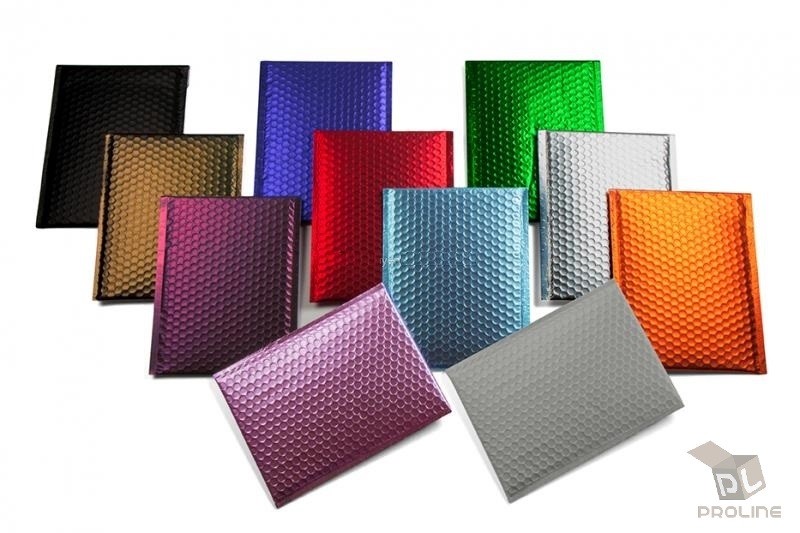 #000 Matte Metallic Colorful Poly High Bubble Mailers Envelopes 4×8 (Inner 4×7)