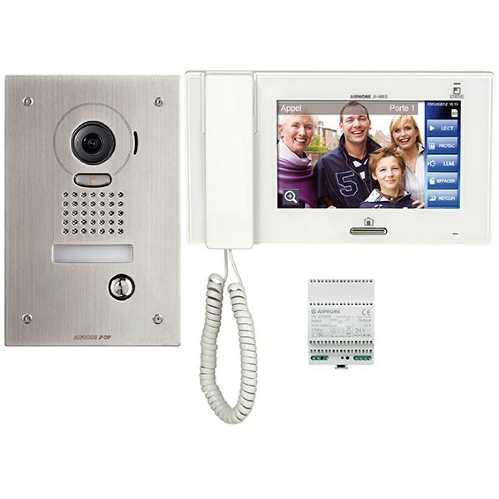 Aiphone JPS-4AEDF Video Intercom Set (JP-4MED, JP-DVF & PS-2420D) 230 VOLT INPUT