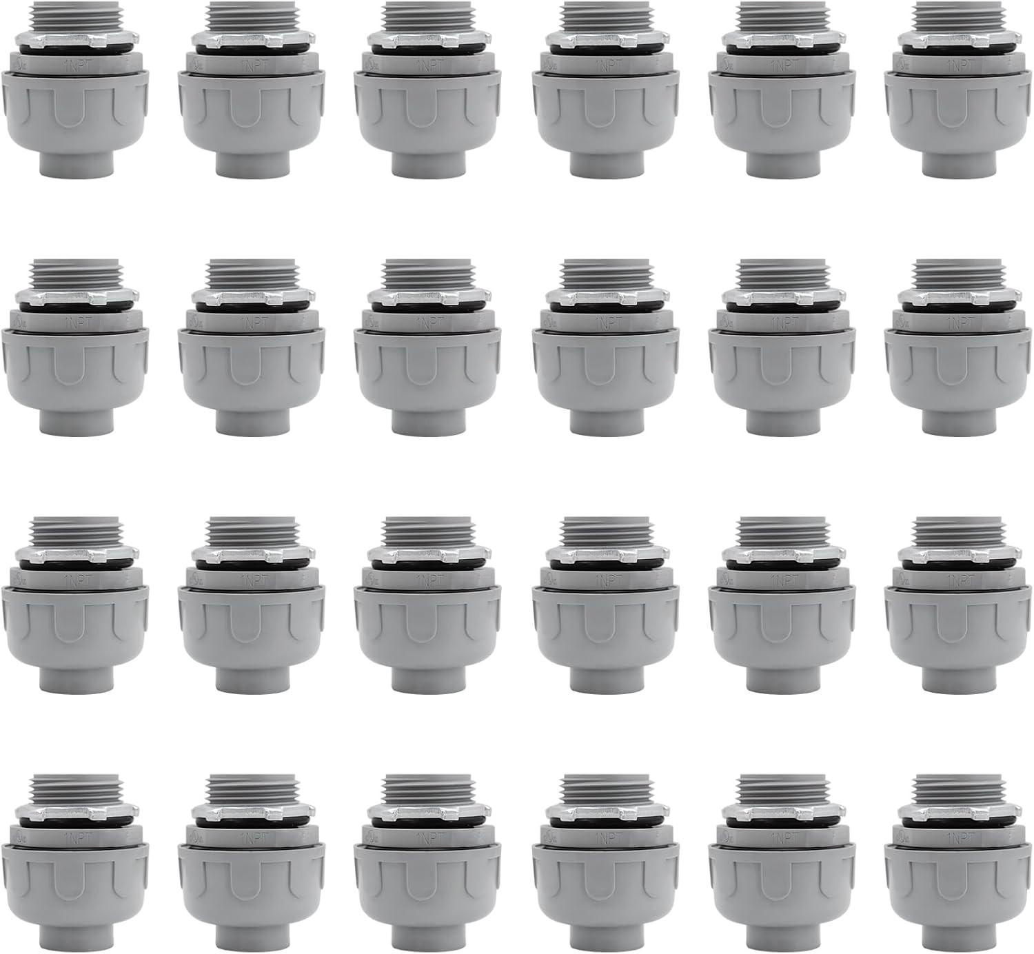 1 Inch Liquid Tight Connector PVC Flexible Conduit Connector,Straight 180 Degree