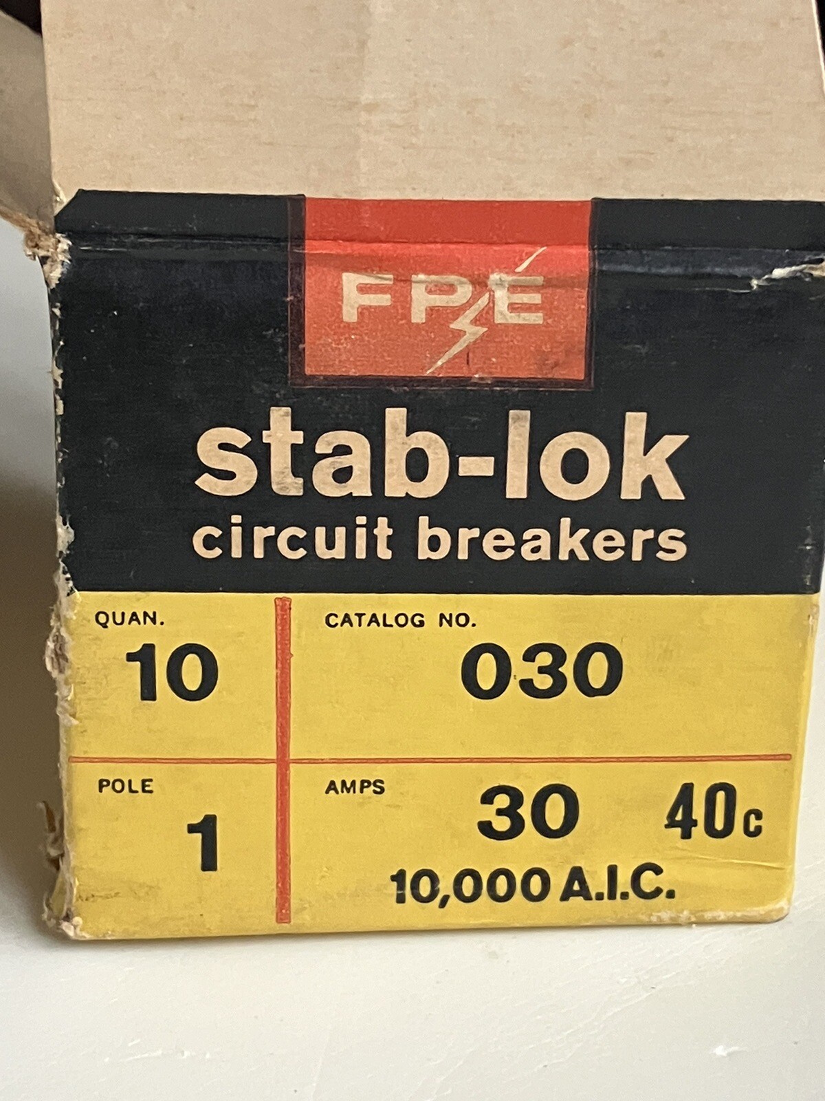 (1 ct) Federal Pacific 30 Amp 1 Pole NC30 Stab-Lok THIN NC Red Handle NC130 NEW!