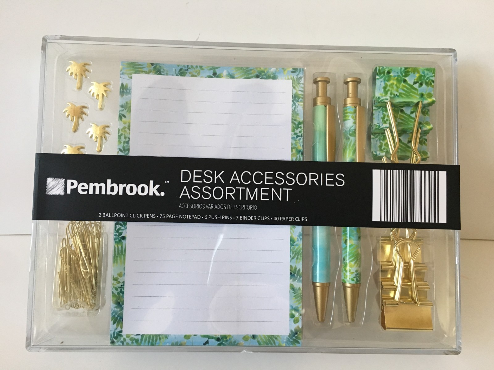 Pembrook Desk Top Accessories Assortment Office Supplies Pen Notepad Clips Palm