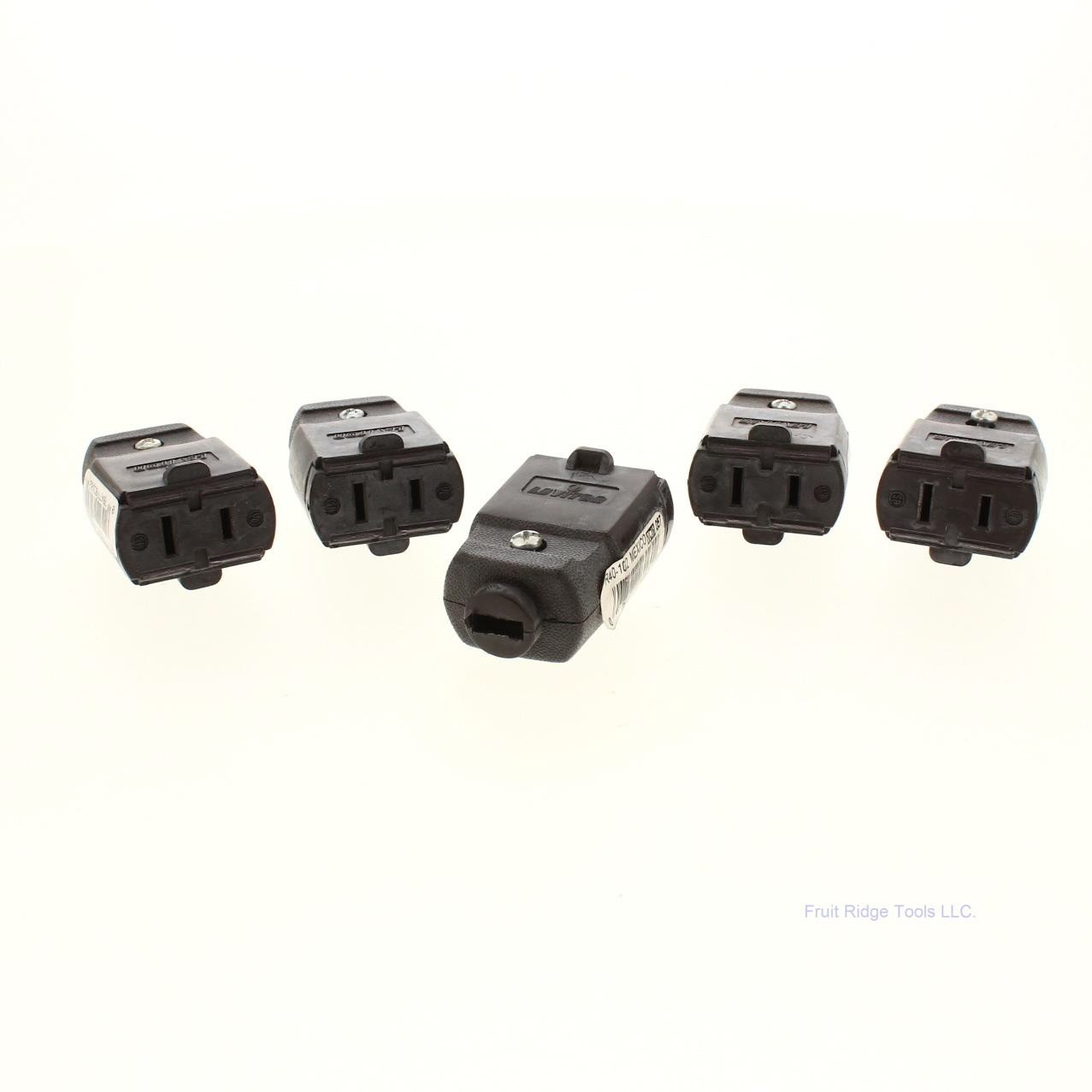 5 Leviton Brown 1-15 Straight Blade Connector Plugs NEMA 1-15R 15A 125V 102-P