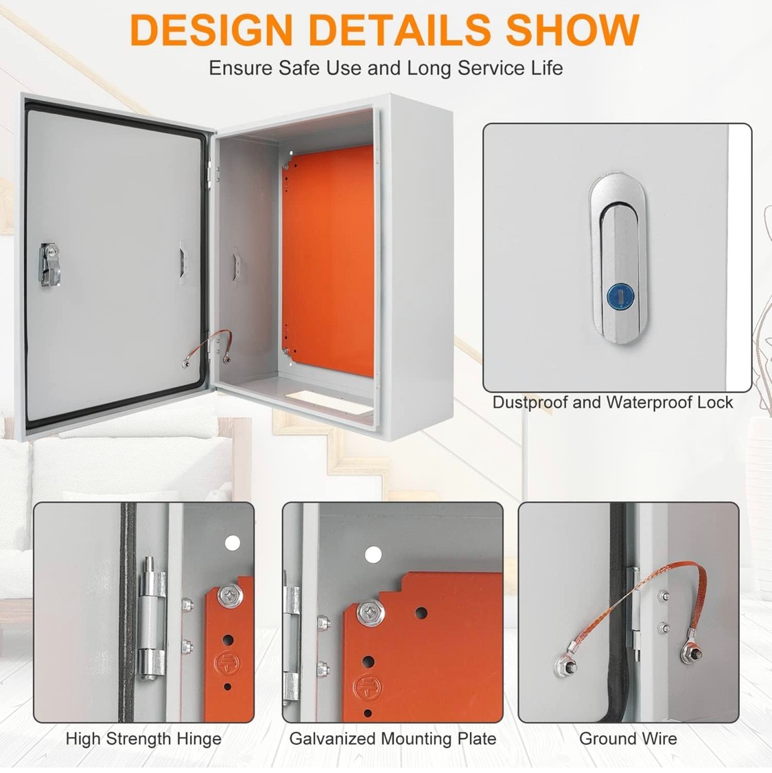 Cold Rolled Steel Electrical Box 23.6” x 20” x 8”’ Indoor/Outdoor