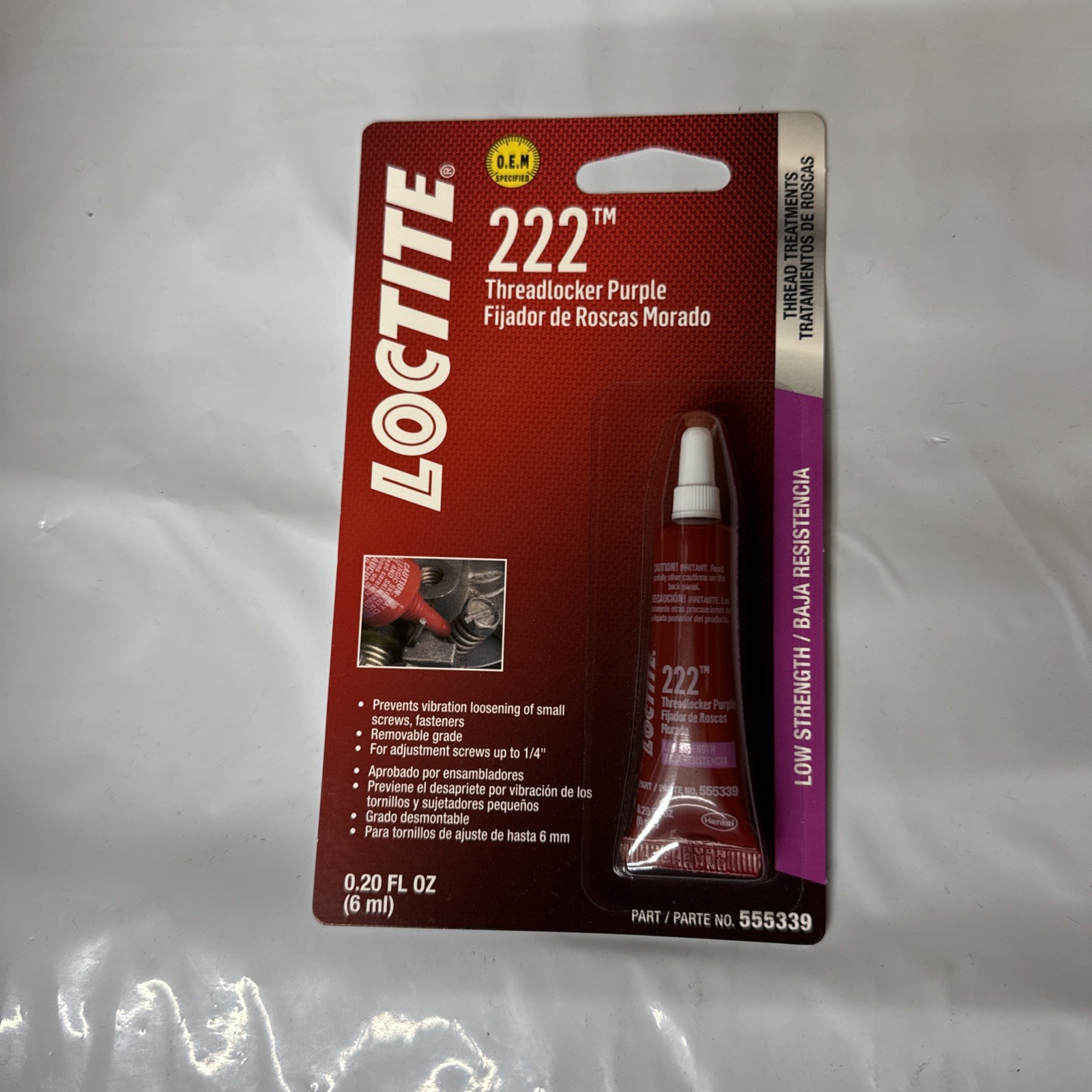 Loctite 222 Threadlocker for Automotive: High-Temperature, Low-Strength 6 ml