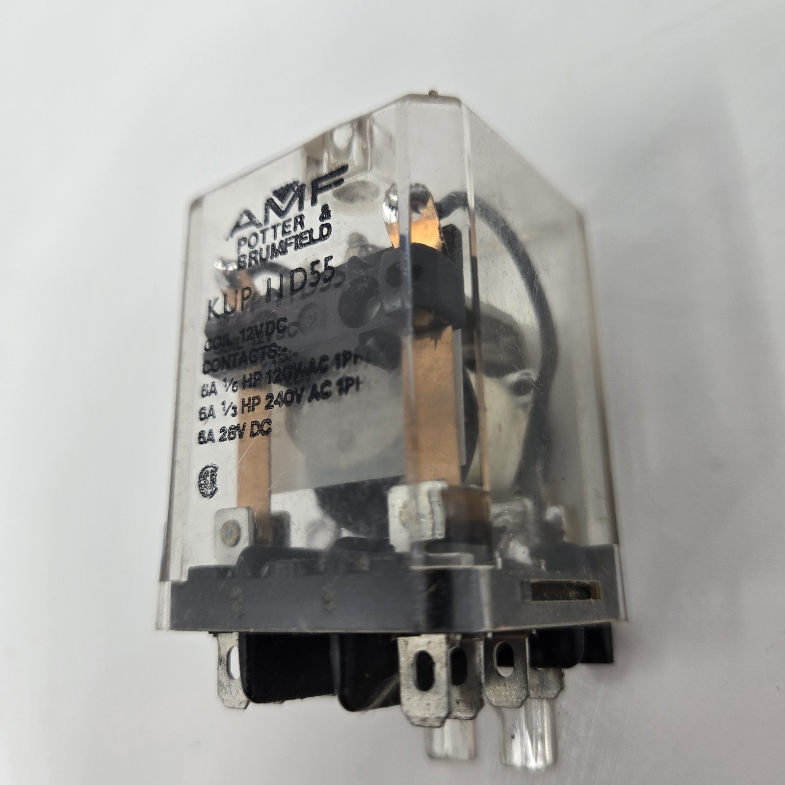 AMF Potter & Brumfield KUP-11D55 12VDC DPDT 8-Pin Plug-In Relay NOS Bench Tested