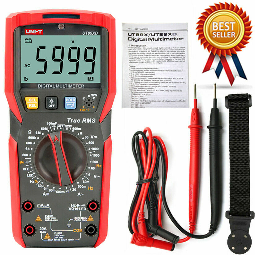 UNI-T UT89XD Digital Multimeter ,LED Tester With A Magnetic Hanger Loop Strap
