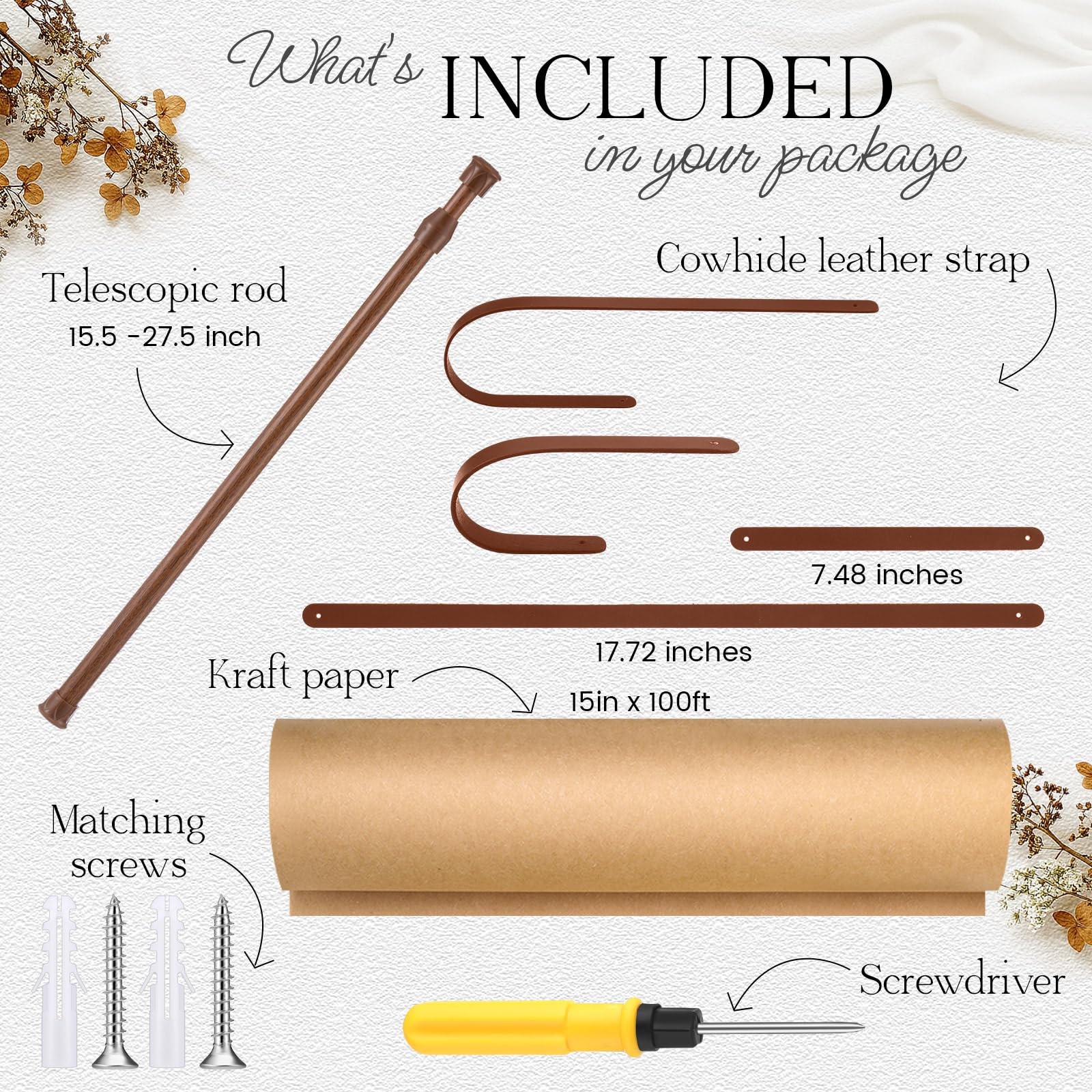 Vicenpal 15.5 Inch Kraft Paper Roller Holder Wall Mount Roller Dispenser with…