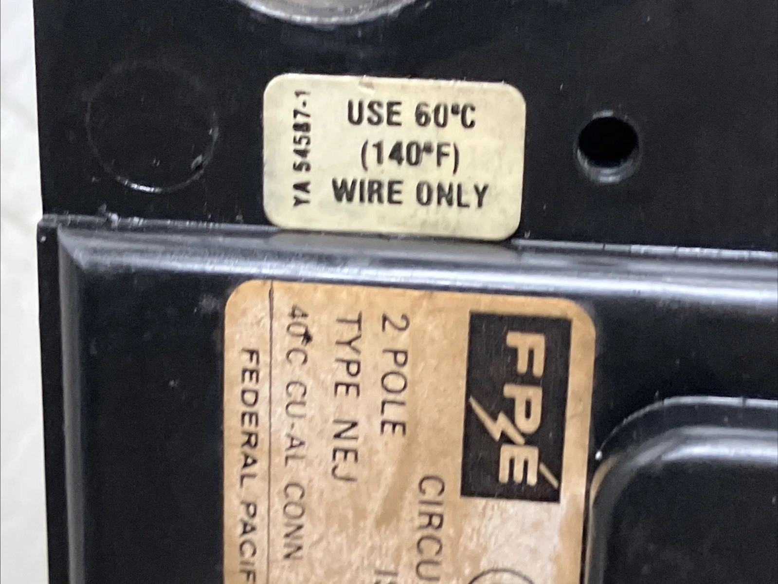 FPE Federal Pacific NEJ221125 Circuit Breaker Type NEJ 2 Pole 125 AMP 10kA@ 240V