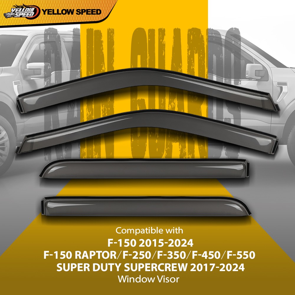 Window Visor Rain Guards Fit For Ford F150 Raptor Super Duty SuperCrew 2015-2026