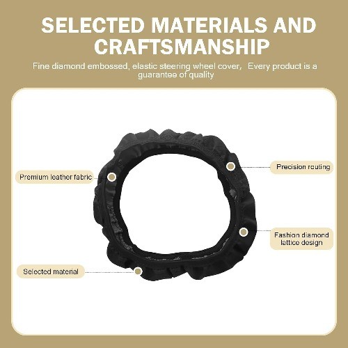 Anti-Slip Breathable Steering Wheel Cover, 15 Inch Universal Fit Color: Black