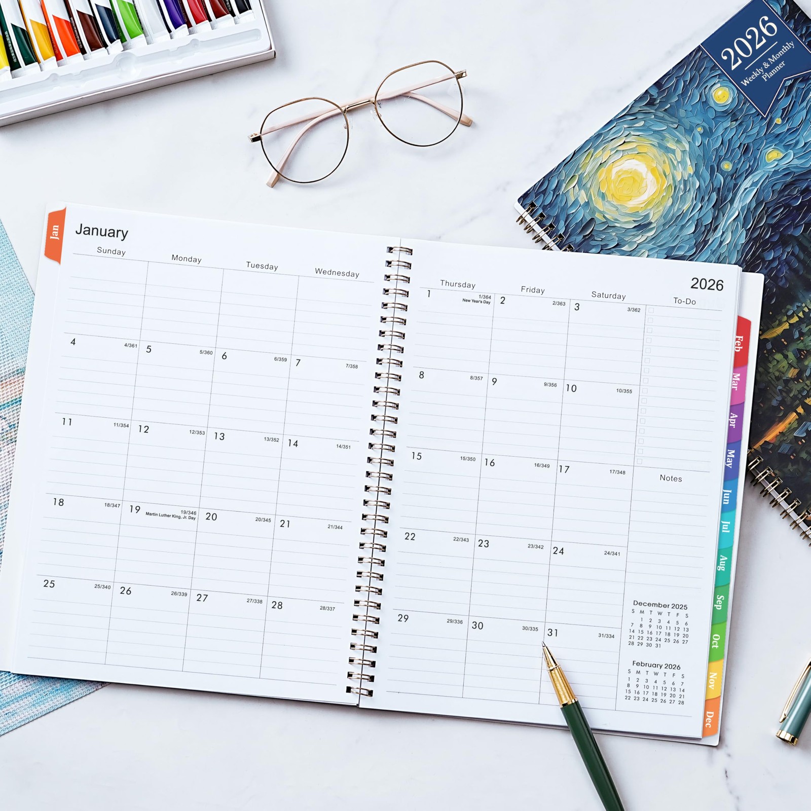 2026 Planner – 2026 Planner Weekly and Monthly, Planner 2026, Jan 2026 – Dec