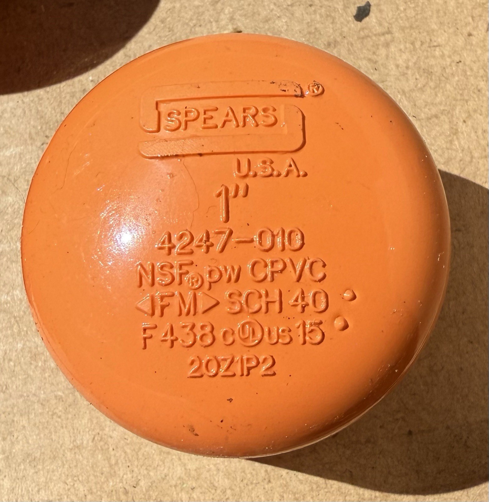 Spears 4247-010 1″ Cap CPVC FlameGuard