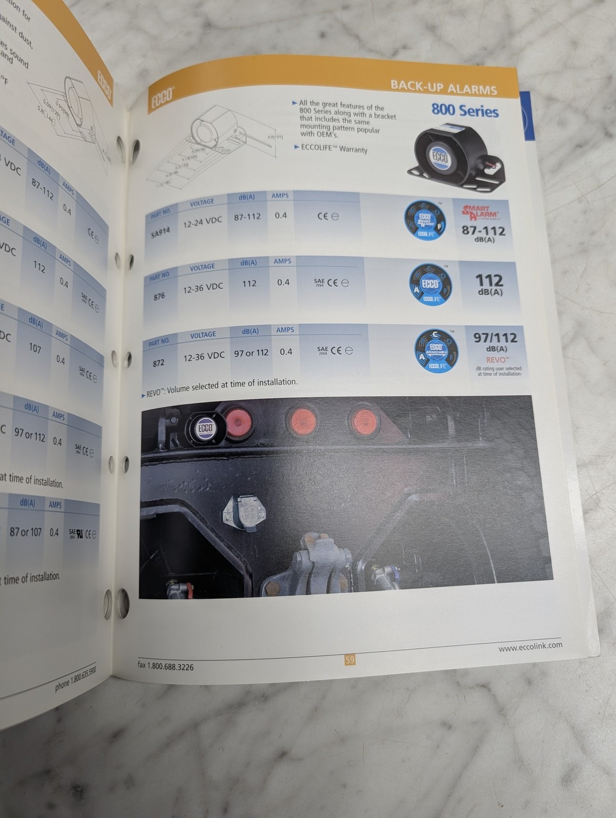 ECCO 2005 PRODUCT GUIDE BACK UP ALARMS LIGHTBARS STROBE ROTATING LED BEACONS