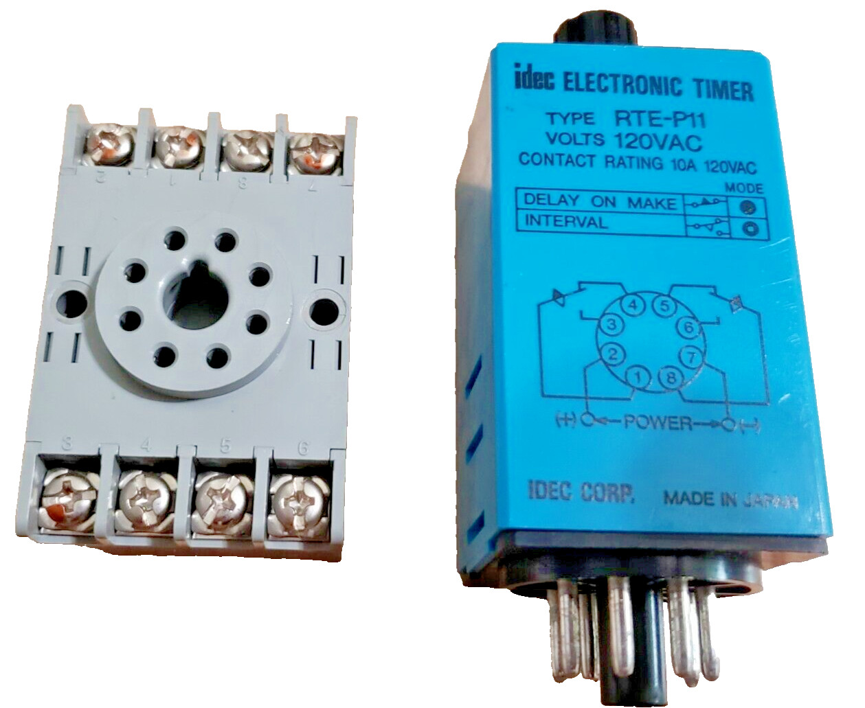 IDEC RTE-P11 / RTEP11 ANALOG ELECTRONIC TIMER 120V RELAY