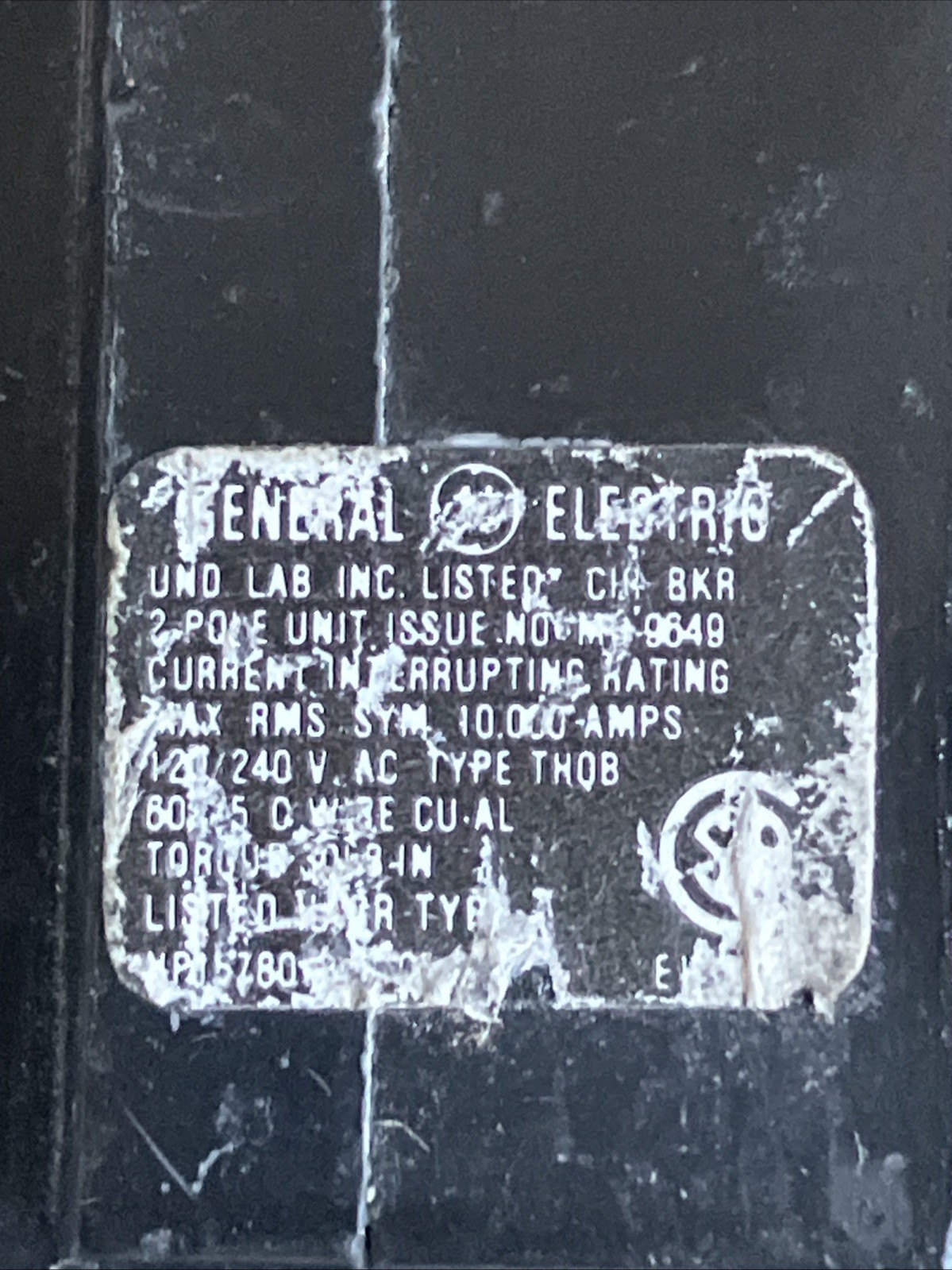 GE THQB2130, 30 Amp, 240 Volt, 2 Pole, Bolt-On Circuit Breaker (see pics)