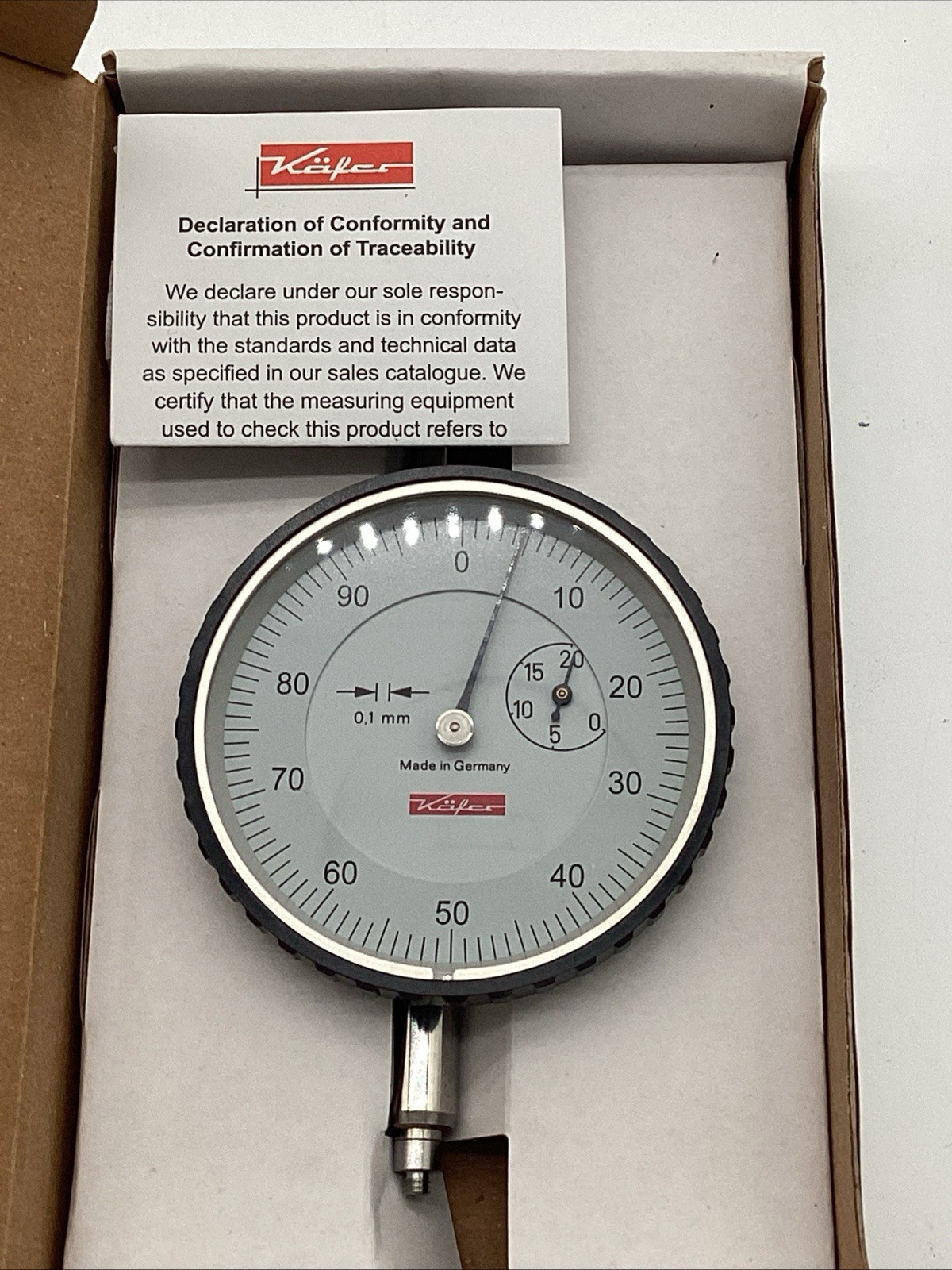 Kafer Dial Indicator aex66070m .1mm NOB FREE SHIPPING