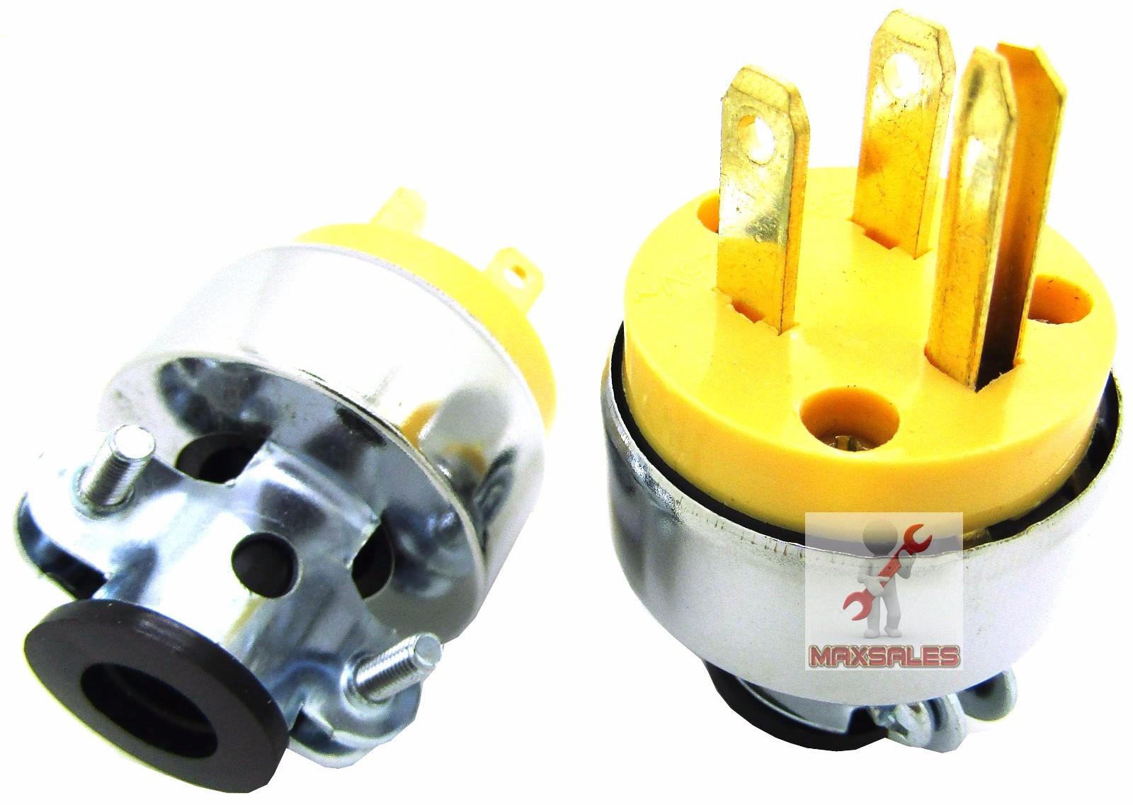 2pc MALE Extension Cord Electrical Wire Repair Replacement Plug End