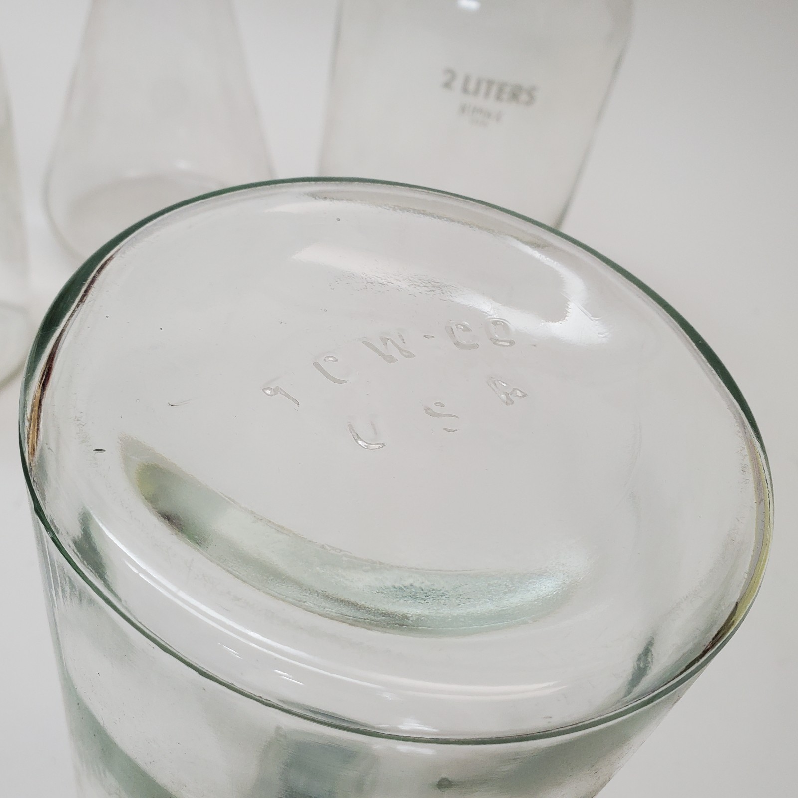 Vintage Apothecary Glassware Lot (6) – Pyrex, Kimax, TCW Co, Erlenmeyer Flask
