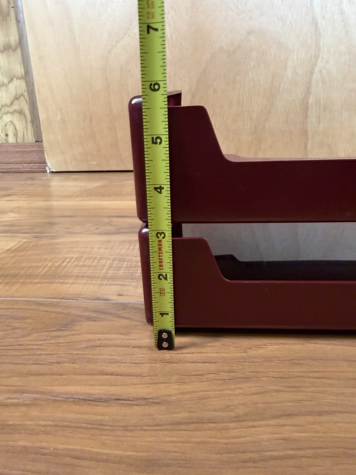 VTG 80s Tenex Stack On Desk Letter Paper Trays Maroon Burgundy MCM Organizer USA