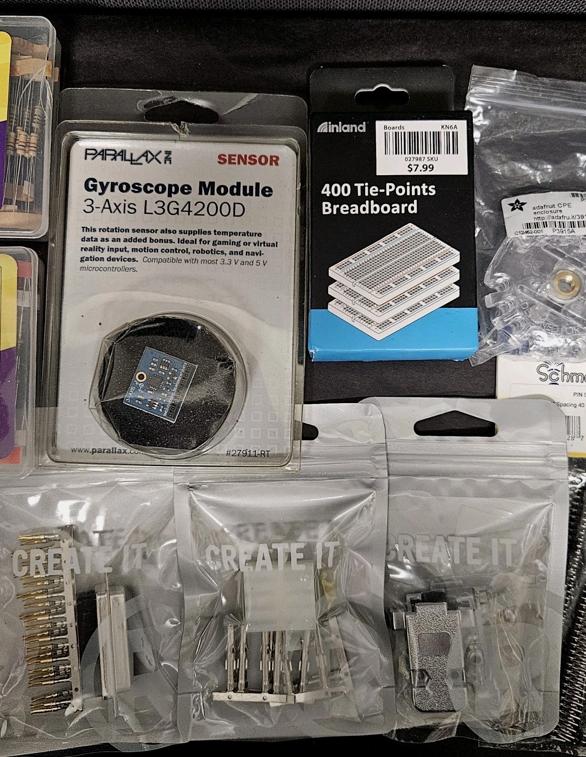Mixed Lot Of Diodes Kit, Resistor Kit, Accelerometers And Other Parts