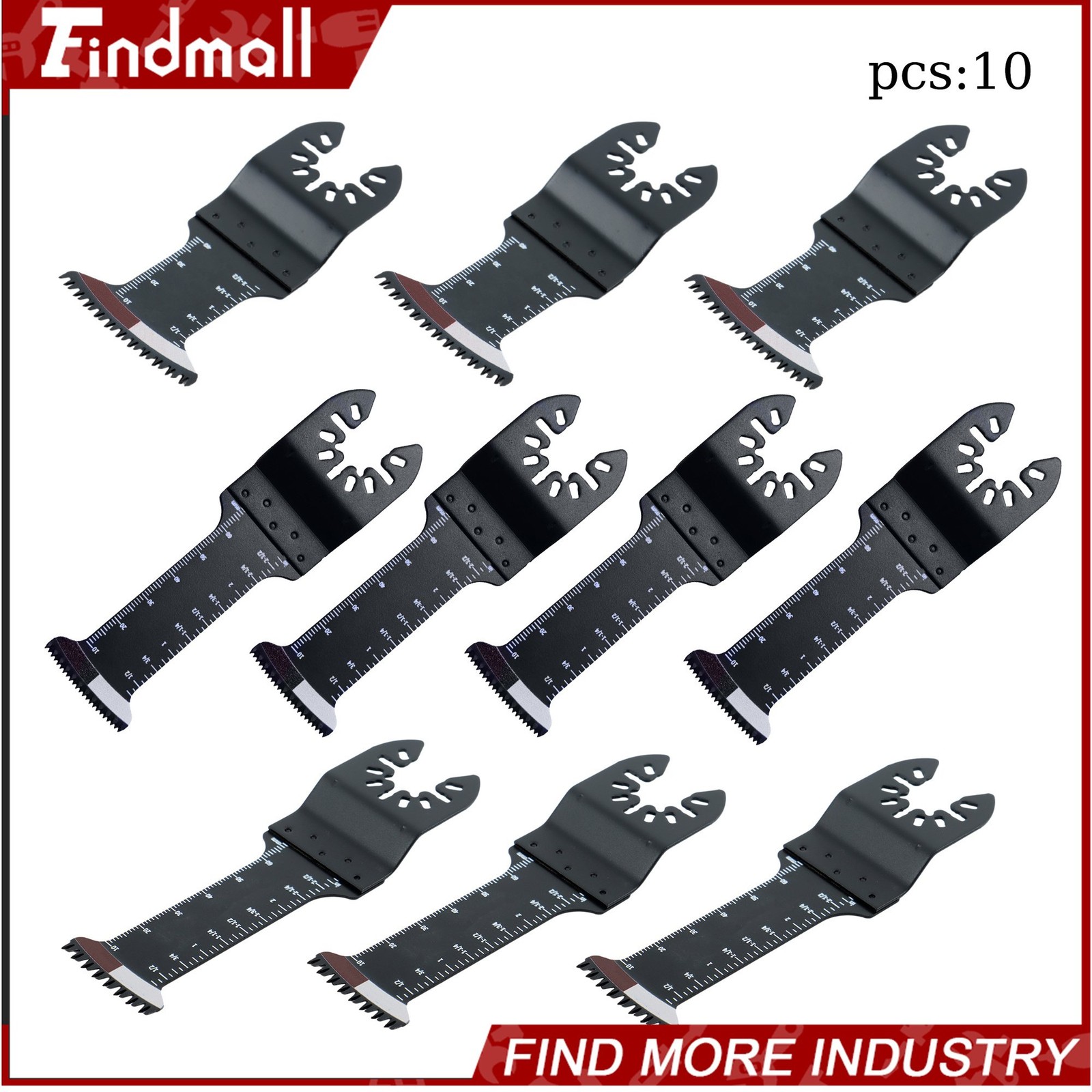 Findmall 10Pcs Extended Japanese Tooth Oscillating Blades Multi Tool Blades Kit