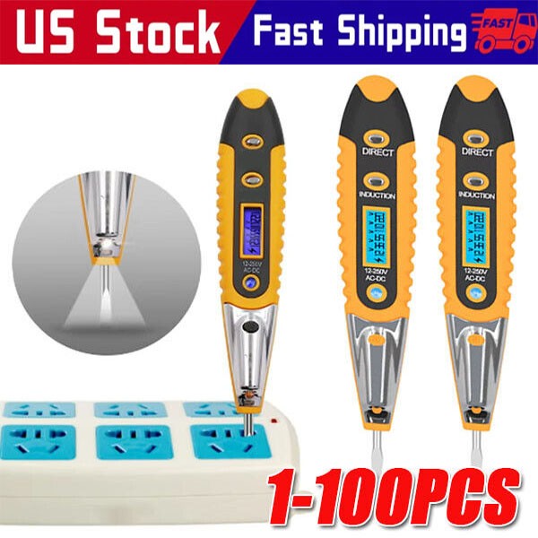 Voltage Electric Tester Volt Detector Test Pen AC DC Non-Contact Sensor 12-1000V
