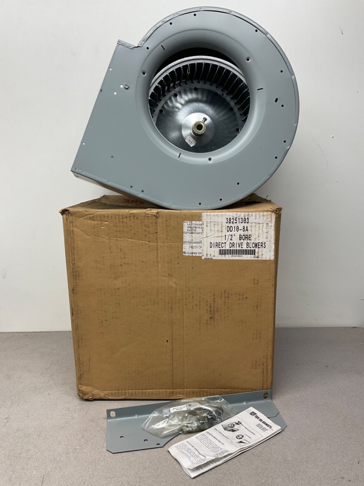 NEW LAU DD10-8A Direct Drive Blower Assembly; 1/2”Bore, 10-1/2” x 11-1/2” Outlet