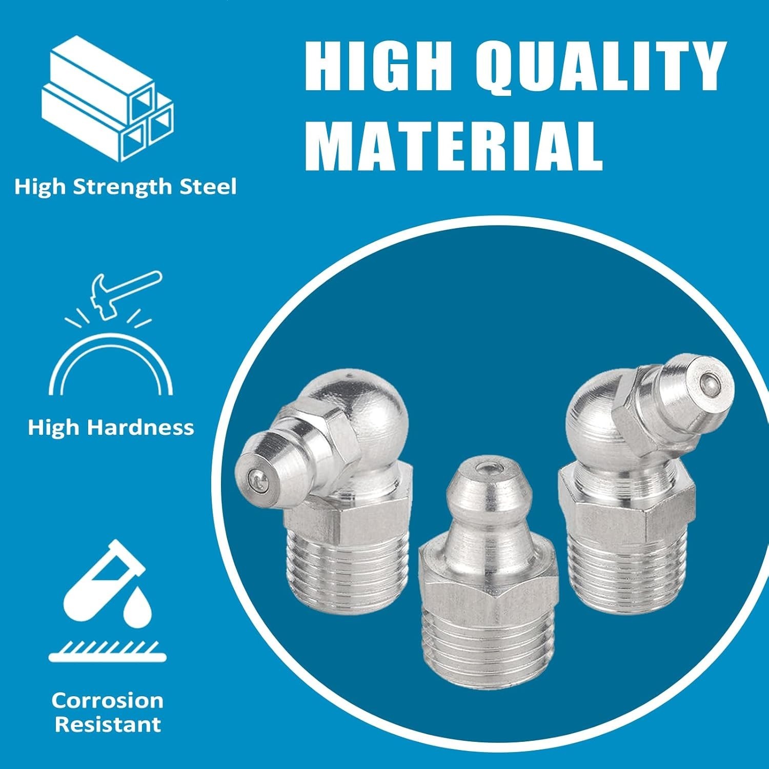 315 PCS Grease Fittings Assortment, SAE & Metric Zerk Grease Fittings Straigh…