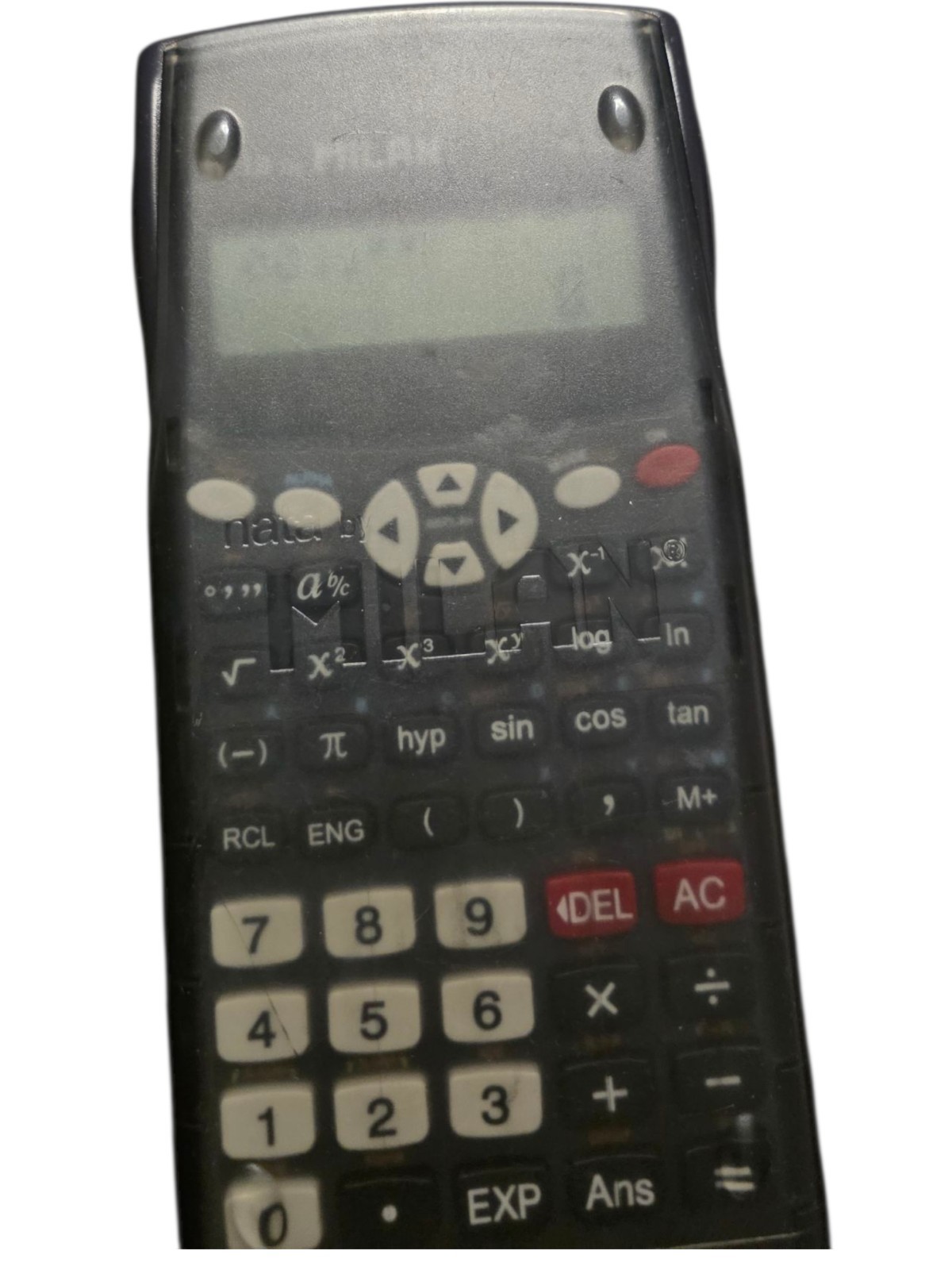 Nata By MILAN Scientifica M240 Black Calculator 2 Lines 1918 Spain W/ Grey Cover