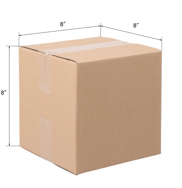 50pcs 8 «x 8″ X 8 » Thick 3mm Corrugated Cardboard Box in Kraft Paper Color