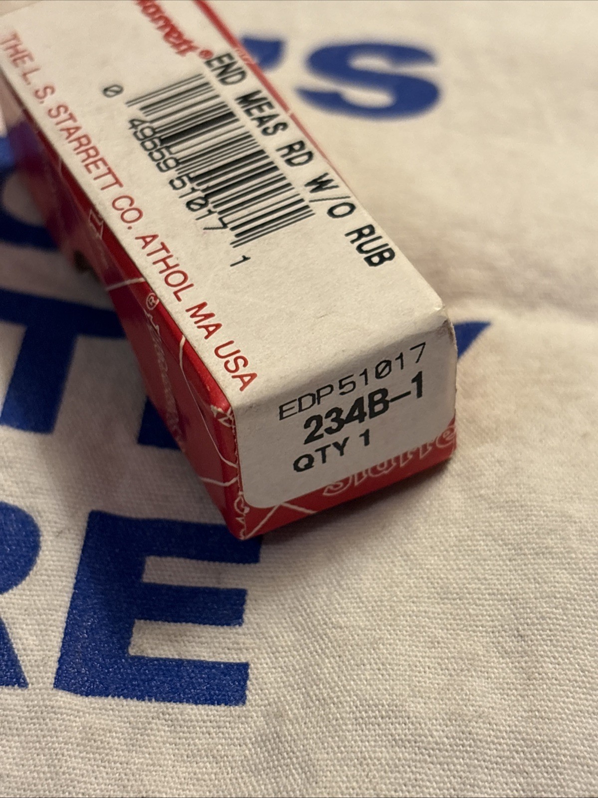 L.S. Starrett USA End Measuring Rod w/o Rub 1″ long in Box 234B-1