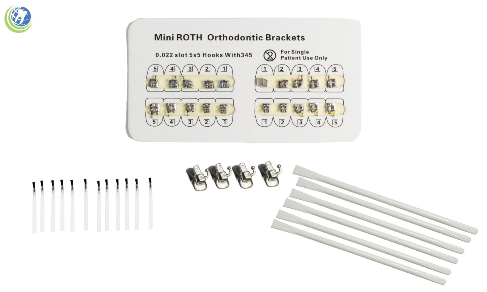 Dental Orthodontic Braces Complete Set-up Kit Bonding Brackets Niti Archwires