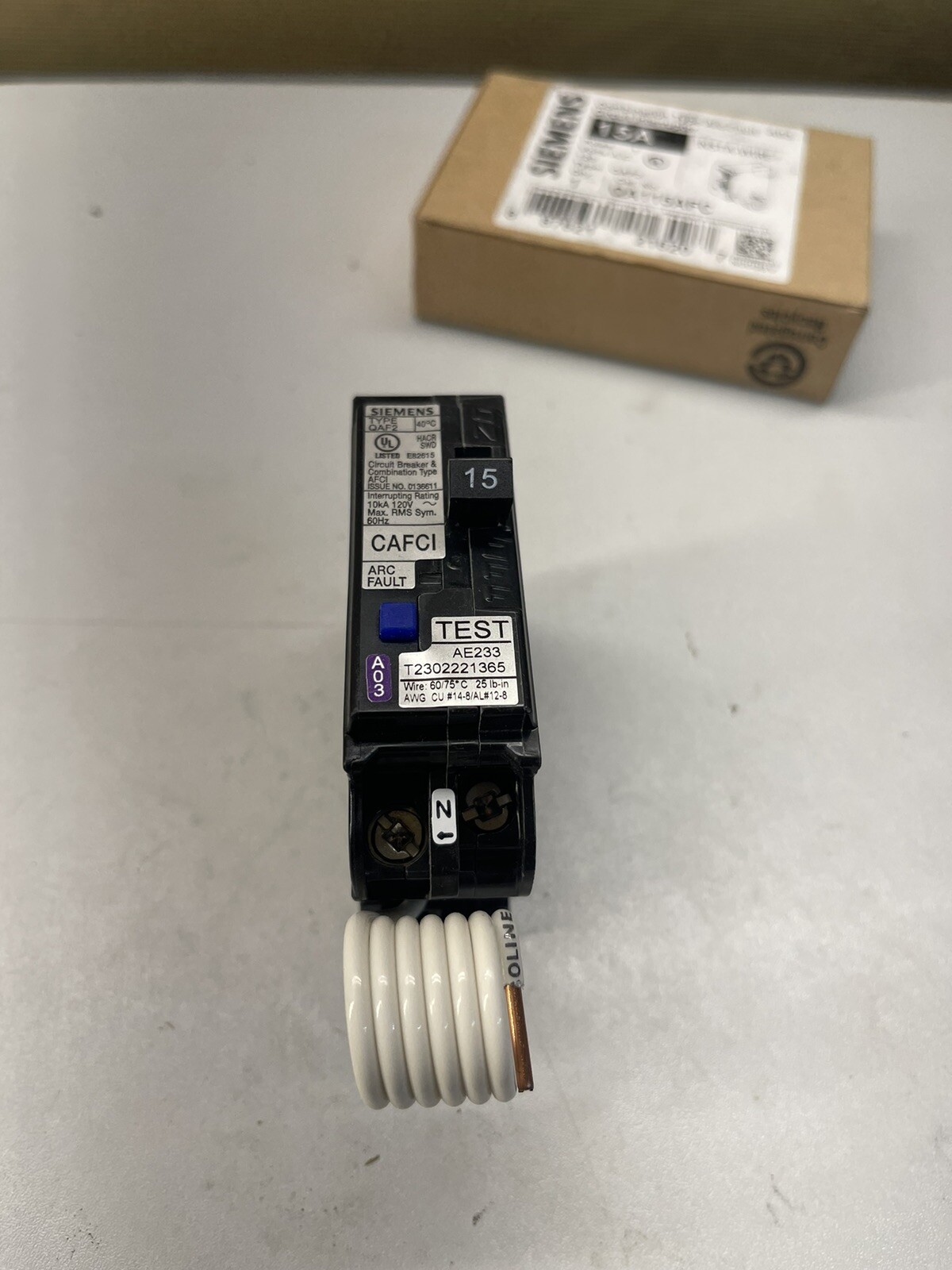 Siemens QA115AFC 1 Pole 15 AMP Arc Fault Combination Breaker AFCI New In Box
