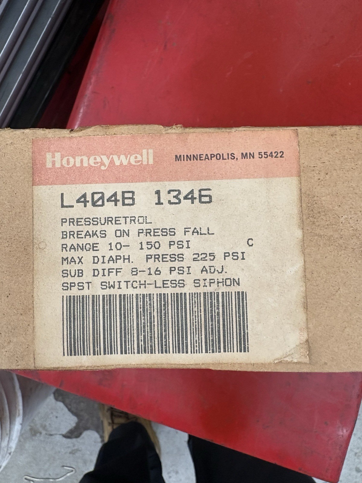 Honeywell L404B1346 Pressuretrol Control Switch