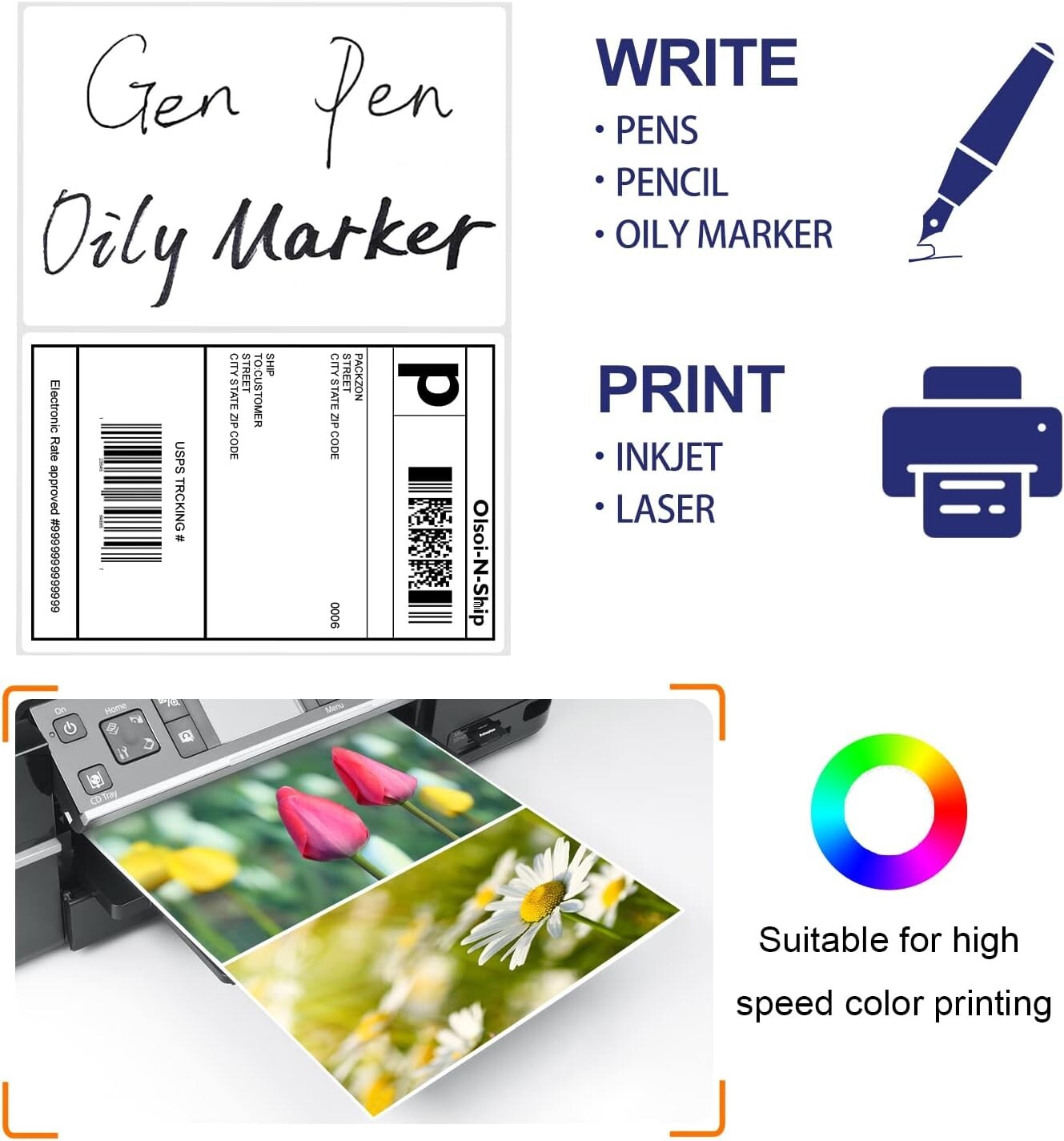 Versatile 8-1/2″×5-1/2″ Matte Labels – 200 Pack for Bulk Mailing & Organization