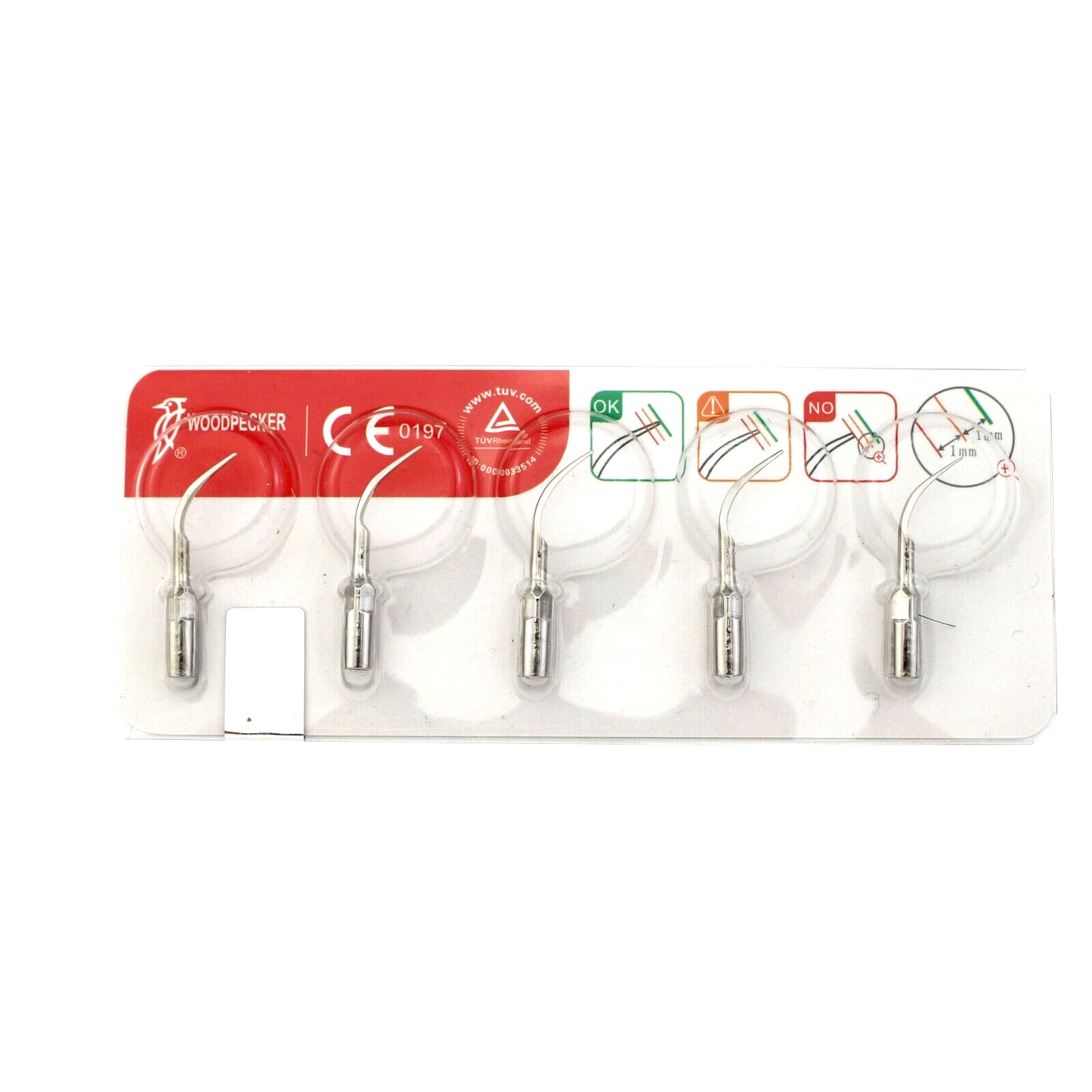 Woodpecker Dental Ultrasonic Scaler Scaling Tips fit EMS UDS Series P1 5Pcs