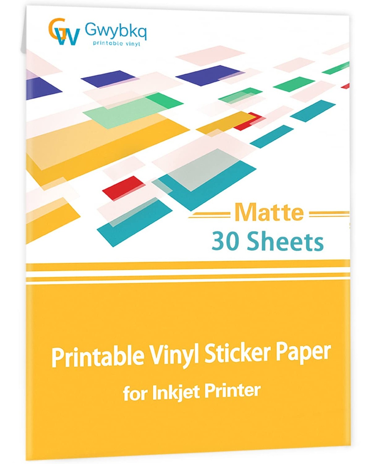 Gwybkq Premium Printable Vinyl Sticker Papers for Inkjet Printer-30 Matte Wat…