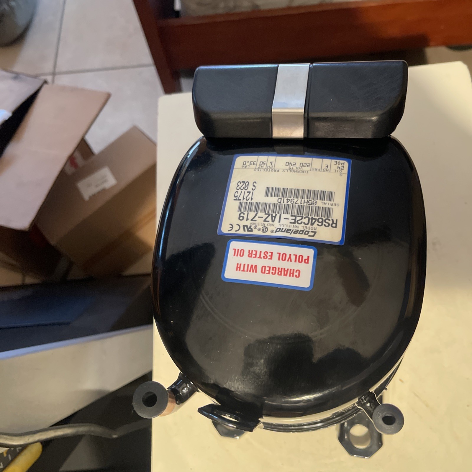Copeland Compressor Kit. New. Model RS64C2E Serial 05417941D.