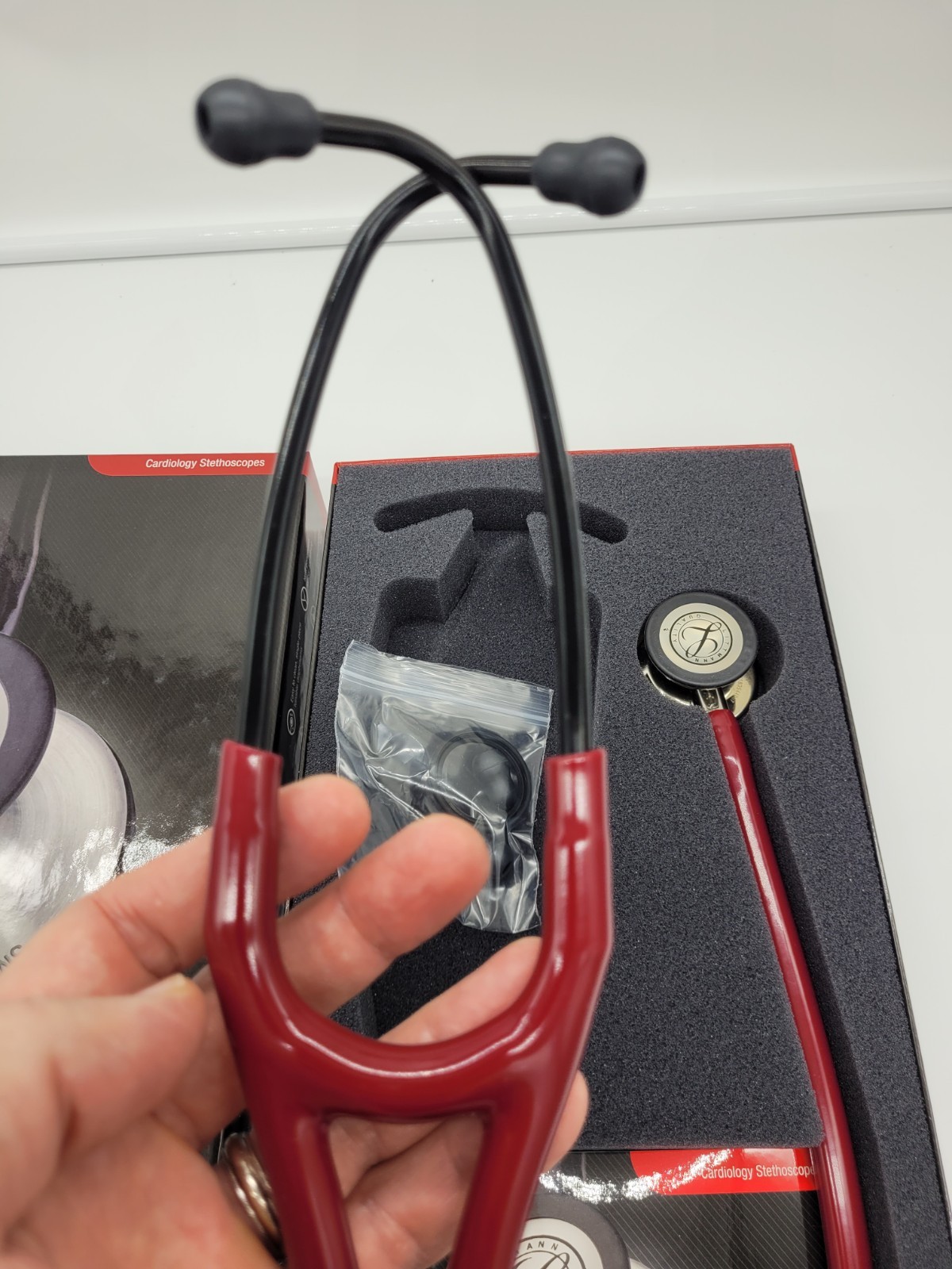 3M™ Littmann® Cardiology IV Stethoscope Burgundy Tube – Champagne 6176 27in NEW