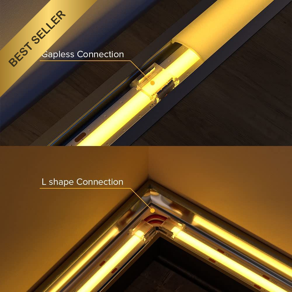 BTF LIGHTING FCOB COB 8mm Connector Kit Solderless 2 Pin Single Color Strip