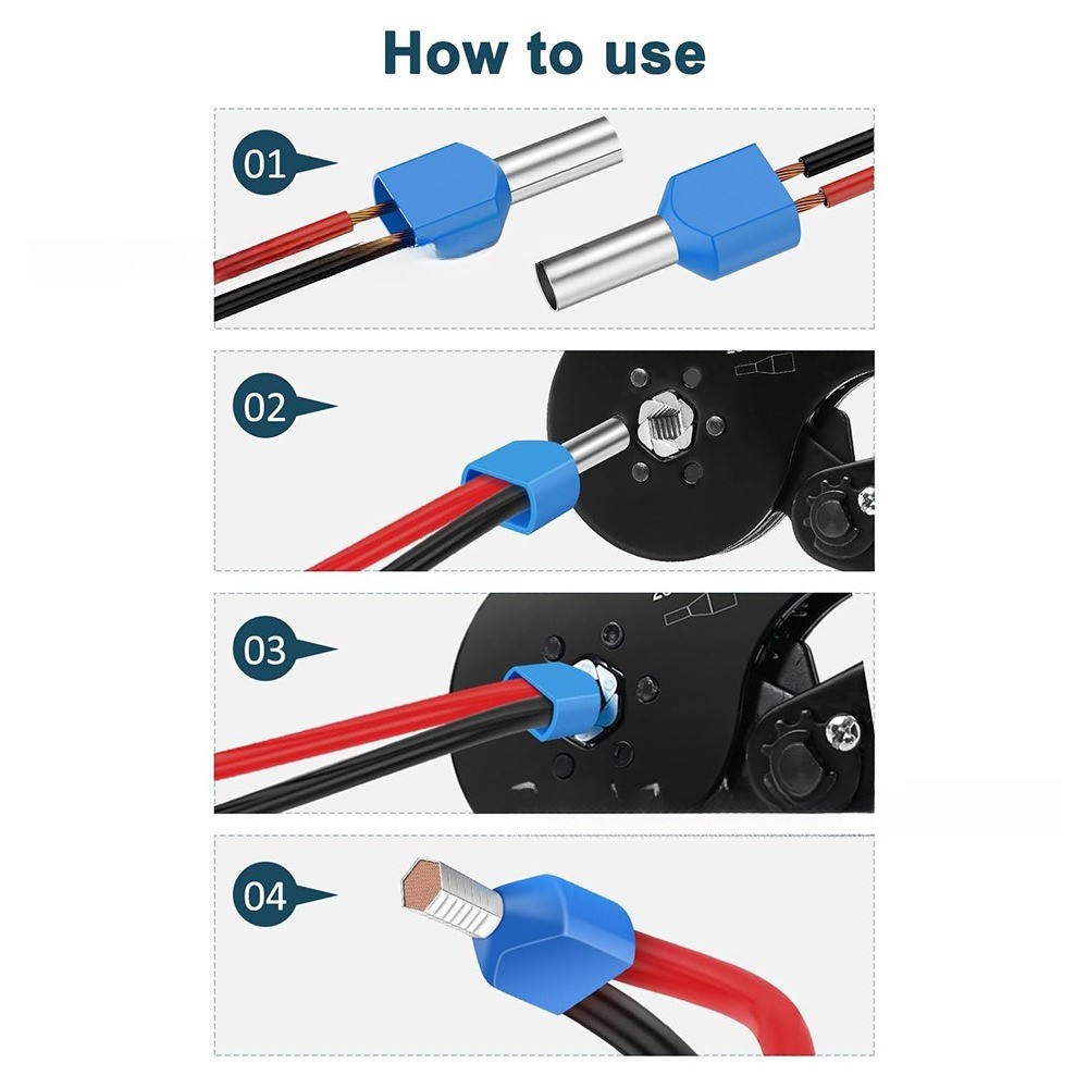 750Pcs Twin Wire Insulated Cord End Terminal Kit Bootlace Ferrules Assortment