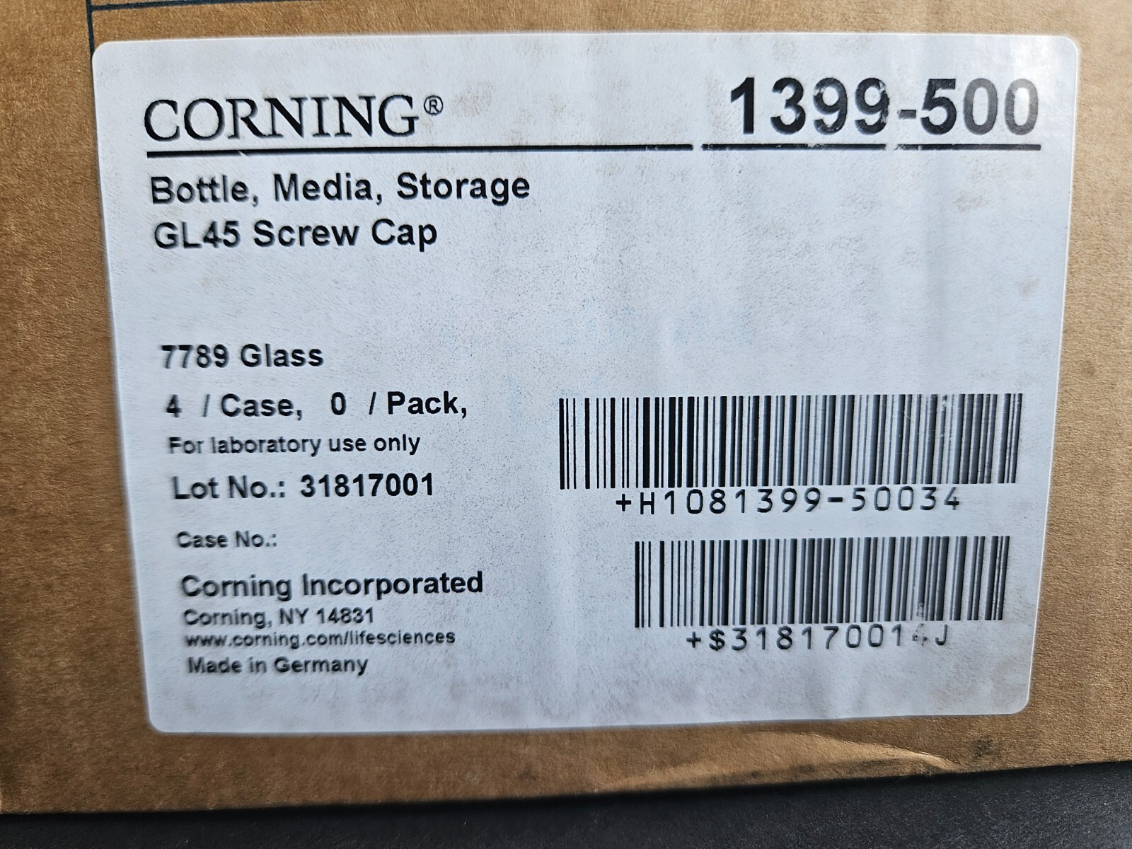 Corning Pyrex Bottle 500 ml Total of 16 Bottles
