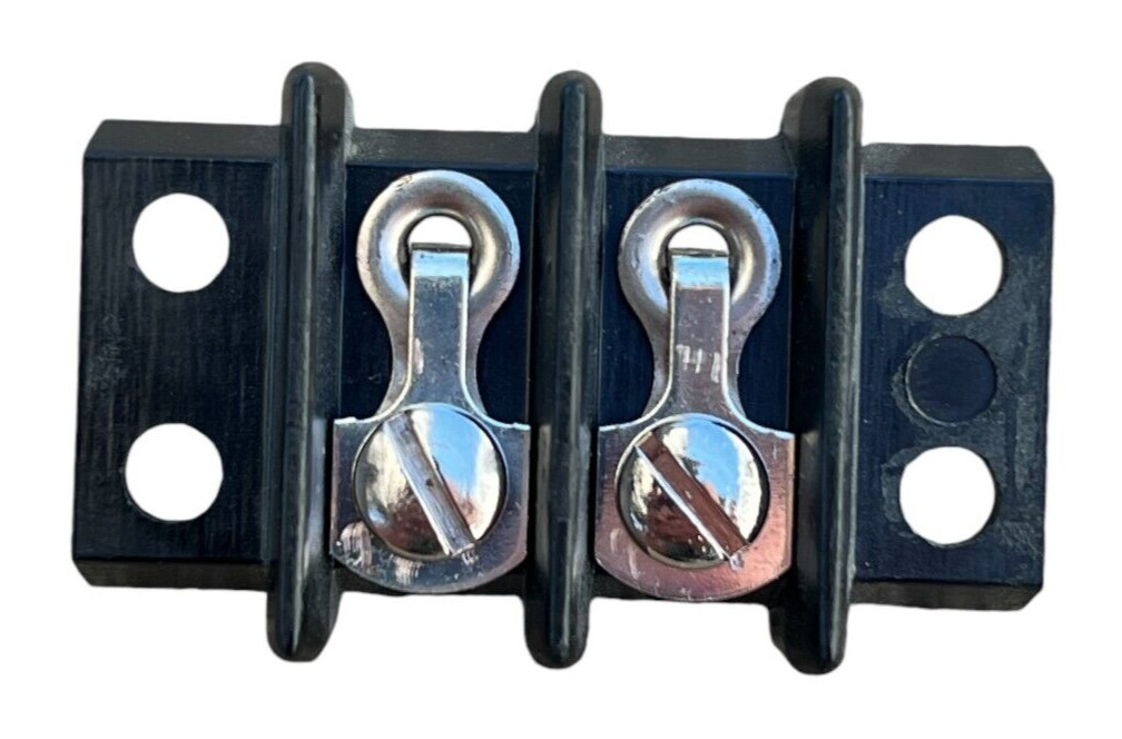 Barrier Strip Dual Barriers 2 Position Terminal CINCH Black 2 Screw Connectors