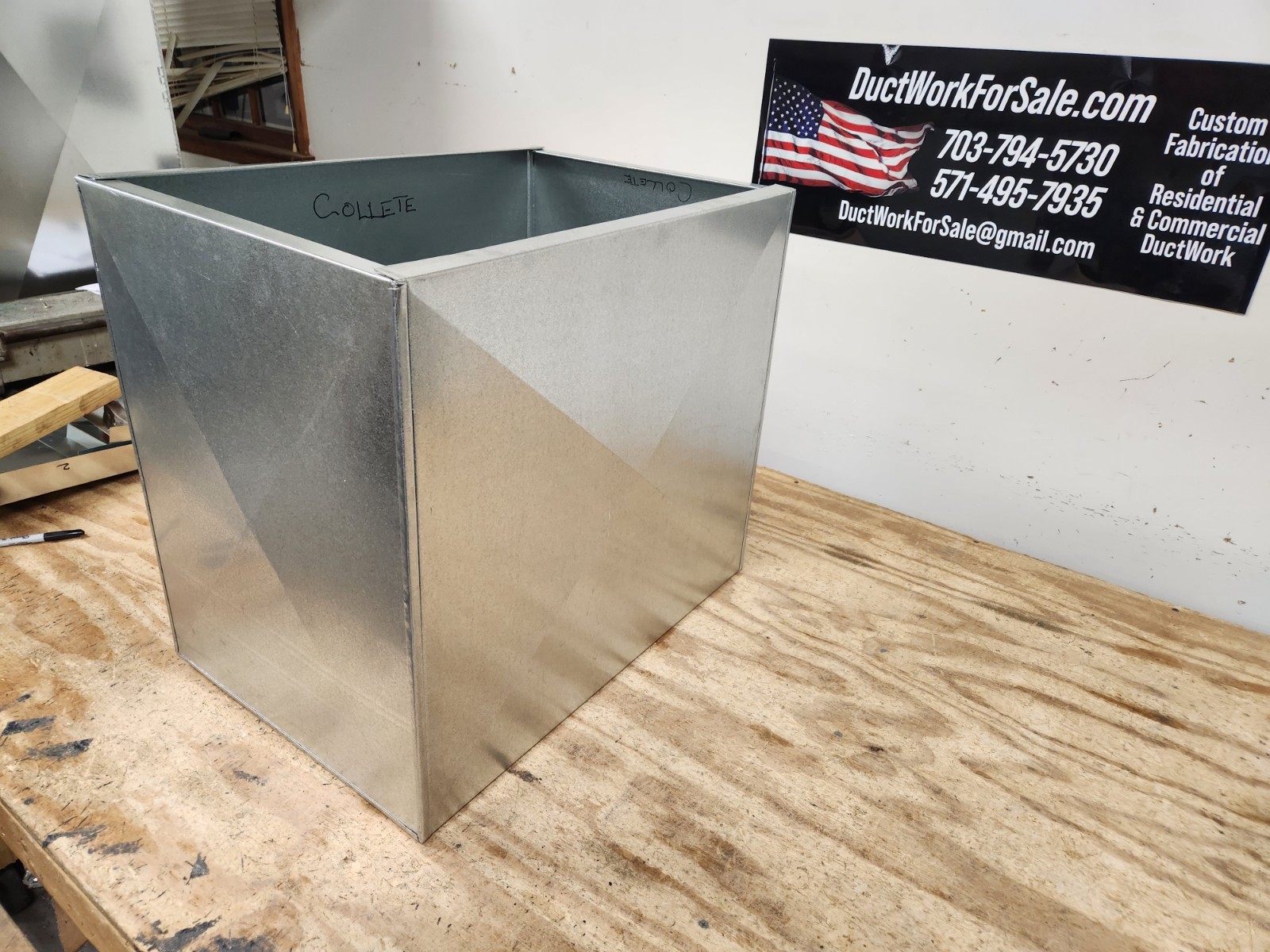hvac stand return air box duct 17.5″x21″x16″ tall ..22 gauge metal Heavy Duty